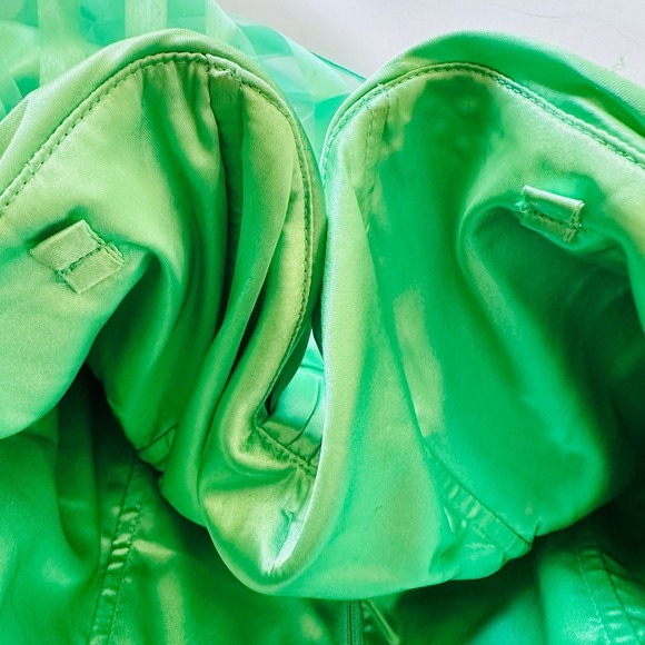 Vintage Betsey Johnson Silk Strapless Mini Dress 6 Green Silk Party Cocktail Y2K - Picture 12 of 13